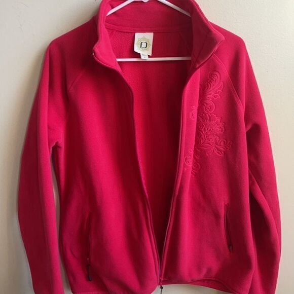 FUDA Bright Red Full Zip Cozy Fleece w/Embroidered Design & Pockets (Size: Med) - Picture 9 of 14